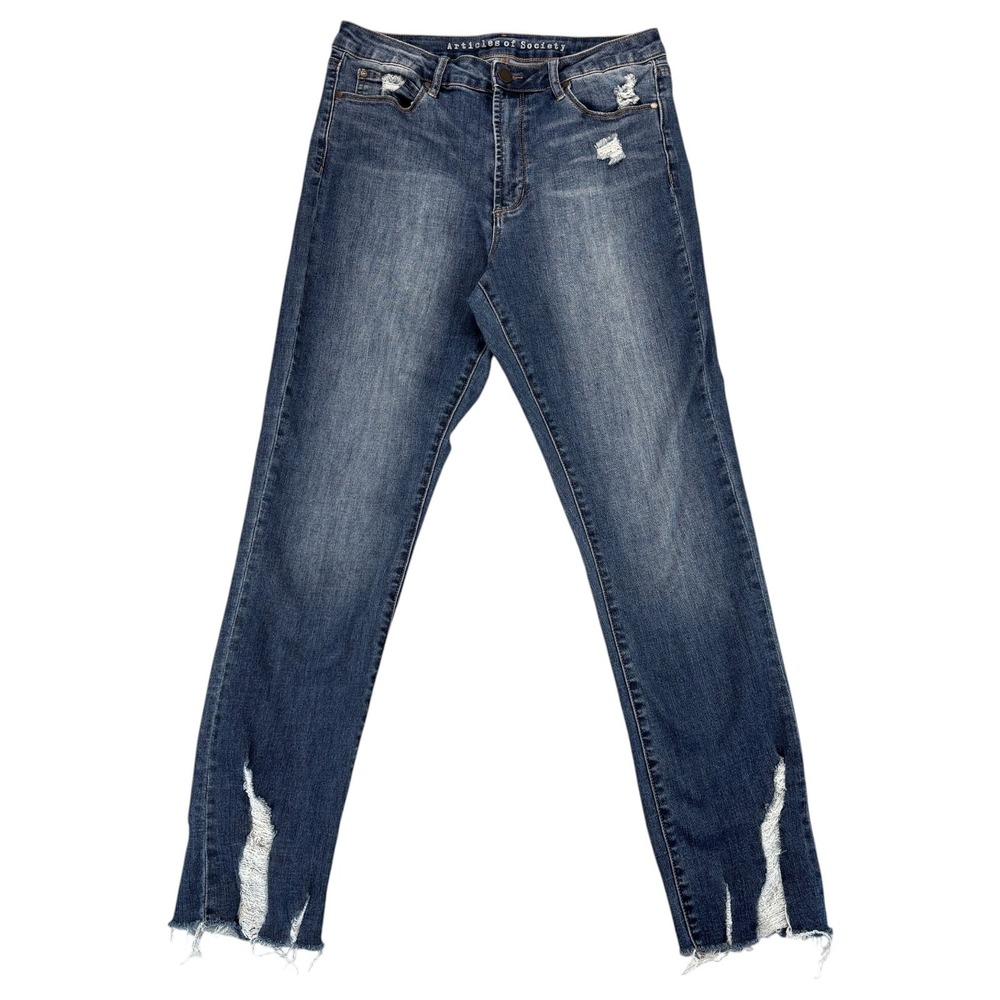 Articles of Society Rene Jeans Womens 29 High Rise Distressed Raw Hem Y2K Grunge